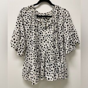 Black and White Polka Dot Blouse